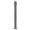 Ornamental bollard | Series 479B | � 76 mm | stationary, to be fixed by plugswith base plate 100 x 150 mm | without lock | with 2 eyelets